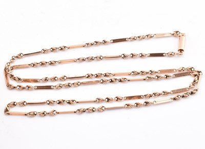 Lot 34 - 9CT GOLD FANCY LINK CHAIN NECKLACE