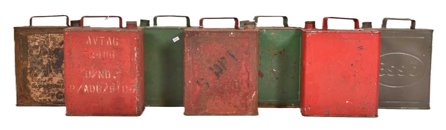 Lot 34 - PETROLIANA - SELECTION OF SEVEN VINTAGE PETROL CANS