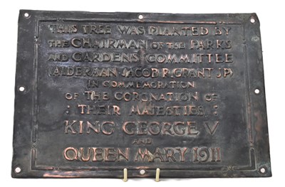 Lot 87 - EARLY 20TH CENTURY METAL TREE PLAQUE