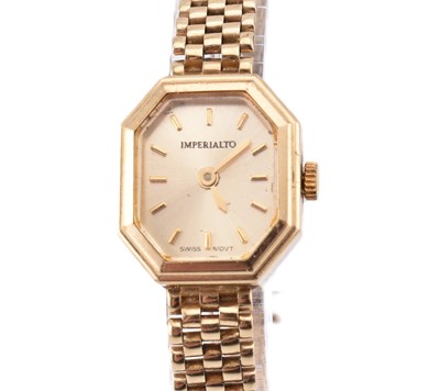 Lot 162 - HALLMARKED 9CT GOLD IMPERIALTO WRISTWATCH