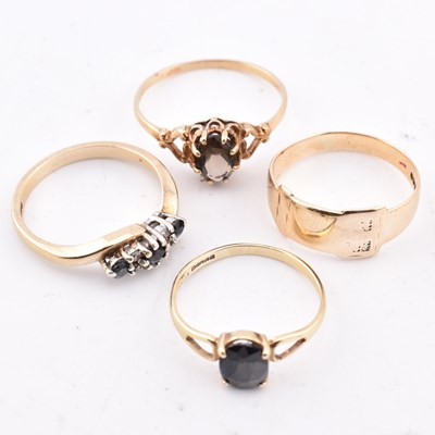 Lot 204 - FOUR HALLMARKED 9CT GOLD RINGS