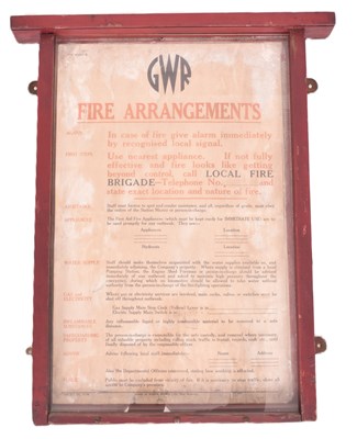 Lot 185 - RAILWAYANA - GWR - FIRE ARRANGMENTS NOTICE SIGN