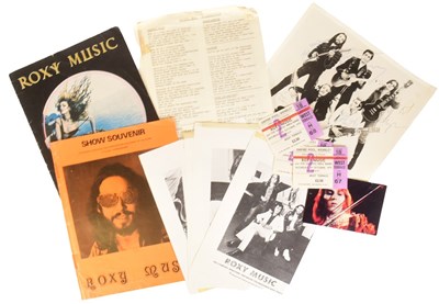 Lot 176 - ROXY MUSIC - FULL BAND AUTOGRAPHS, PROGRAMMES & TICKET STUBS