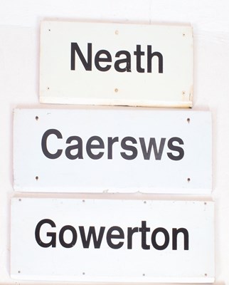 Lot 195 - RAILWAYANA - THREE WELSH STATION SIGNS