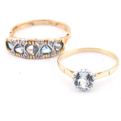 Lot 227 - TWO HALLMARKED 9CT GOLD & TOPAZ RINGS