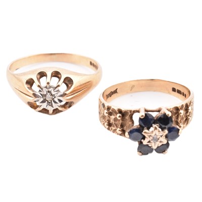 Lot 246 - TWO 9CT GOLD & GEM SET RINGS
