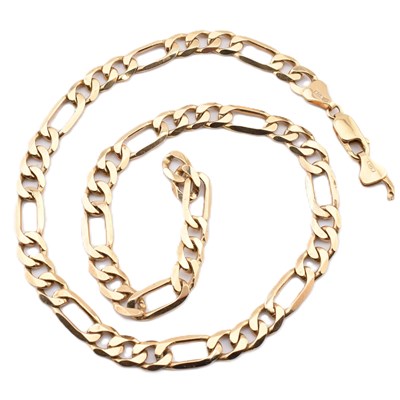 Lot 147 - HALLMARKED 9CT GOLD FIGARO CHAIN NECKLACE AF