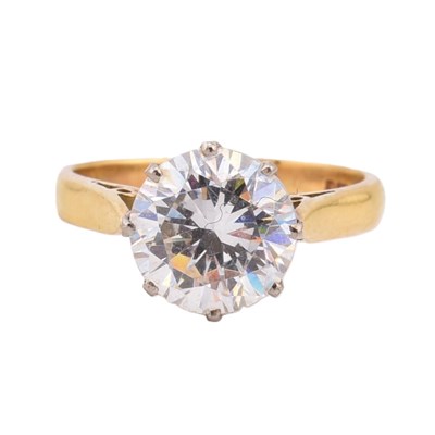 Lot 219 - HALLMARKED 18CT GOLD & GEM SET RING
