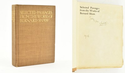Lot 33 - BERNARD SHAW, GEORGE. 1912 SELECTED PASSAGES PRESENTATION COPY FROM CHARLOTTE F. SHAW