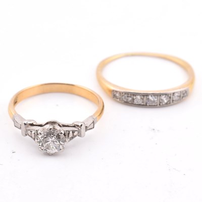 Lot 248 - TWO 18CT GOLD & DIAMOND RINGS