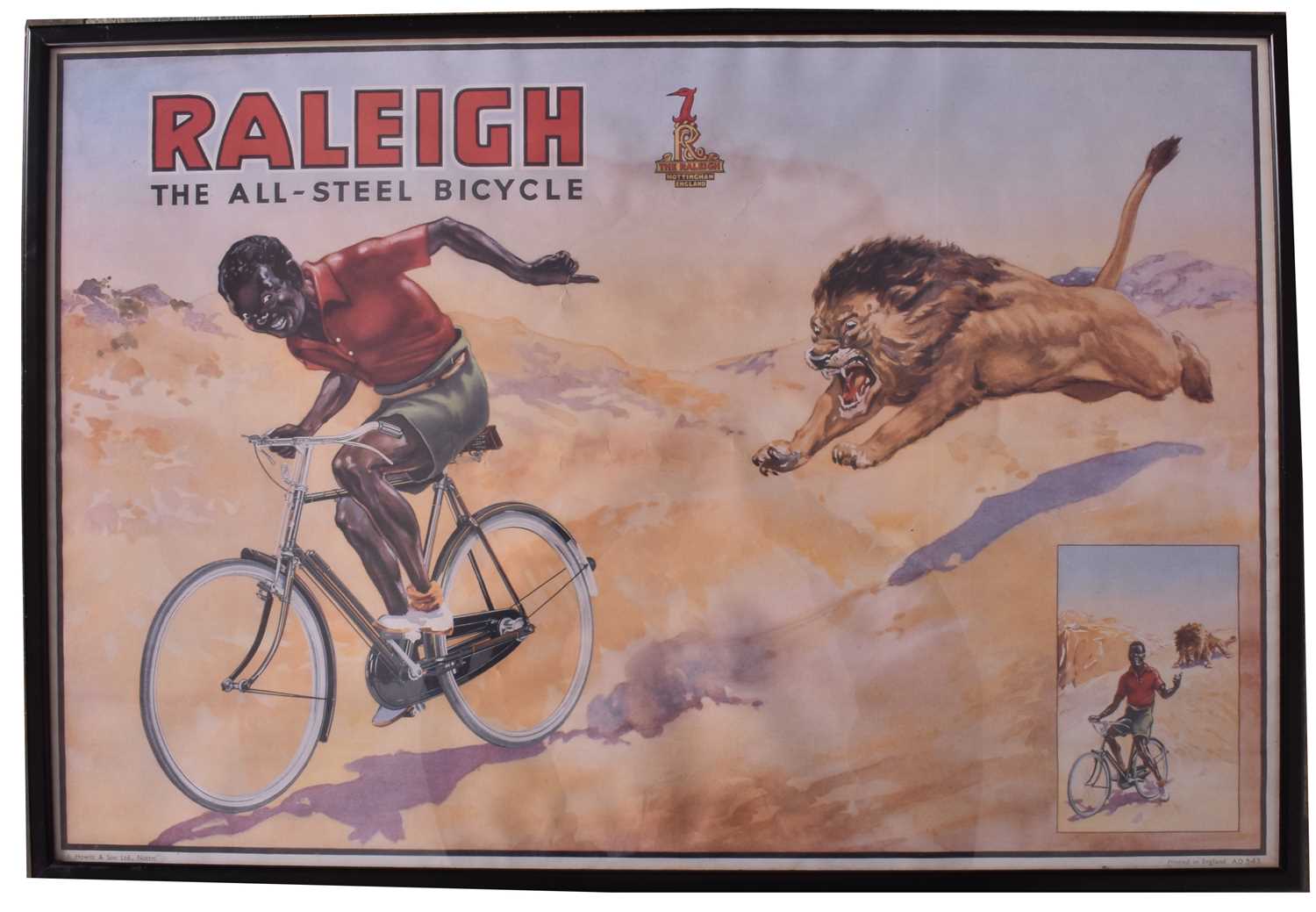 Lot 75 - RALEIGH - THE ALL-STEEL BICYCLE - POINT OF SALE ADVERTISING POSTER