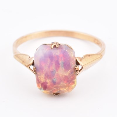 Lot 275 - 9CT GOLD & SLOCUM STONE RING