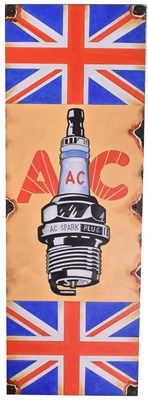 Lot 108 - AC SPARK PLUG - ENAMEL STYLE HAND-PAINTED SIGN
