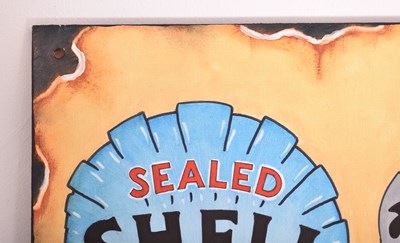 Lot 86 - SHELL - ENAMEL STYLE HAND-PAINTED SIGN