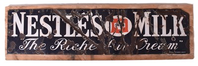 Lot 275 - NESTLES MILK - MID CENTURY ENAMEL ADVERTISING SIGN