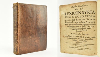 Lot 100 - 1612 LEXICON SYRIACUM E NOVO TESTAMENTO BY CHRISTOPH CRINESIUS SCARCE DICTIONARY