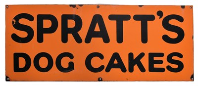 Lot 50 - SPRATT'S DOG CAKES - MID-CENTURY SHOP DISPLAY ENAMEL SIGN