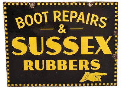 Lot 140 - BOOT REPAIRS - MID CENTURY DOUBLE SIDED ENAMEL SIGN