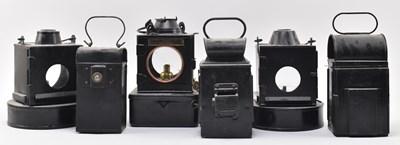 Lot 206 - RAILWAYANA - SELECTION OF SIX RAILWAY LAMPS / LANTERNS