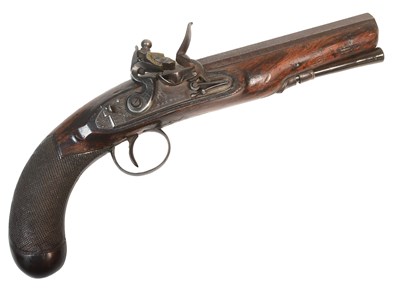 Lot 50 - EARLY 19TH CENTURY HAYWOOD OF CHESTER FLINTLOCK PISTOL