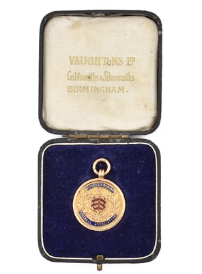Lot 162 - HALLMARKED 9CT GOLD MOUNTED FOOTBALL MEDAL BOXED
