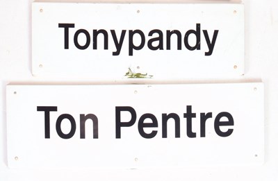 Lot 233 - RAILWAYANA - TWO WELSH ALIMNIMUN STATION SIGNS