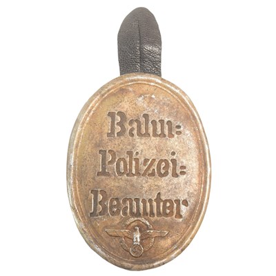 Lot 308 - WWII SECOND WORLD WAR GERMAN RAILWAY POLICE ID FOB