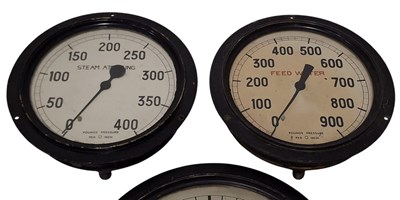 Lot 32 - COLLECTION OF TEN MID-CENTURY MARINE BOILER PRESSURE GAUGES