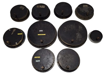Lot 32 - COLLECTION OF TEN MID-CENTURY MARINE BOILER PRESSURE GAUGES