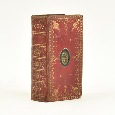 Lot 270 - BINDINGS. 1710 LA SAINTE BIBLE IN FULL STRAIGHT GRAIN RED MOROCCO WITH GILT DECORATION
