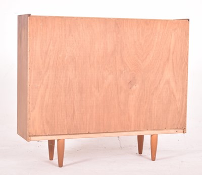 Lot 587 - BRITISH MODERN DESIGN - RETRO MID CENTURY TEAK & GLASS BOOKCASE CABINET