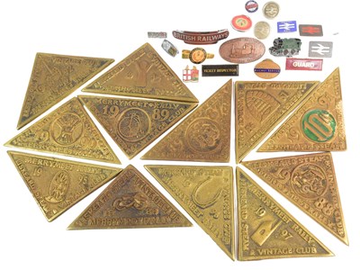 Lot 304 - RAILWAYANA - COLLECTION OF VINTAGE RAILWAY PLAQUES & BADGES