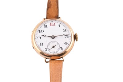 Lot 179 - 1920S HALLMARKED 9CT GOLD CASED WRISTWATCH