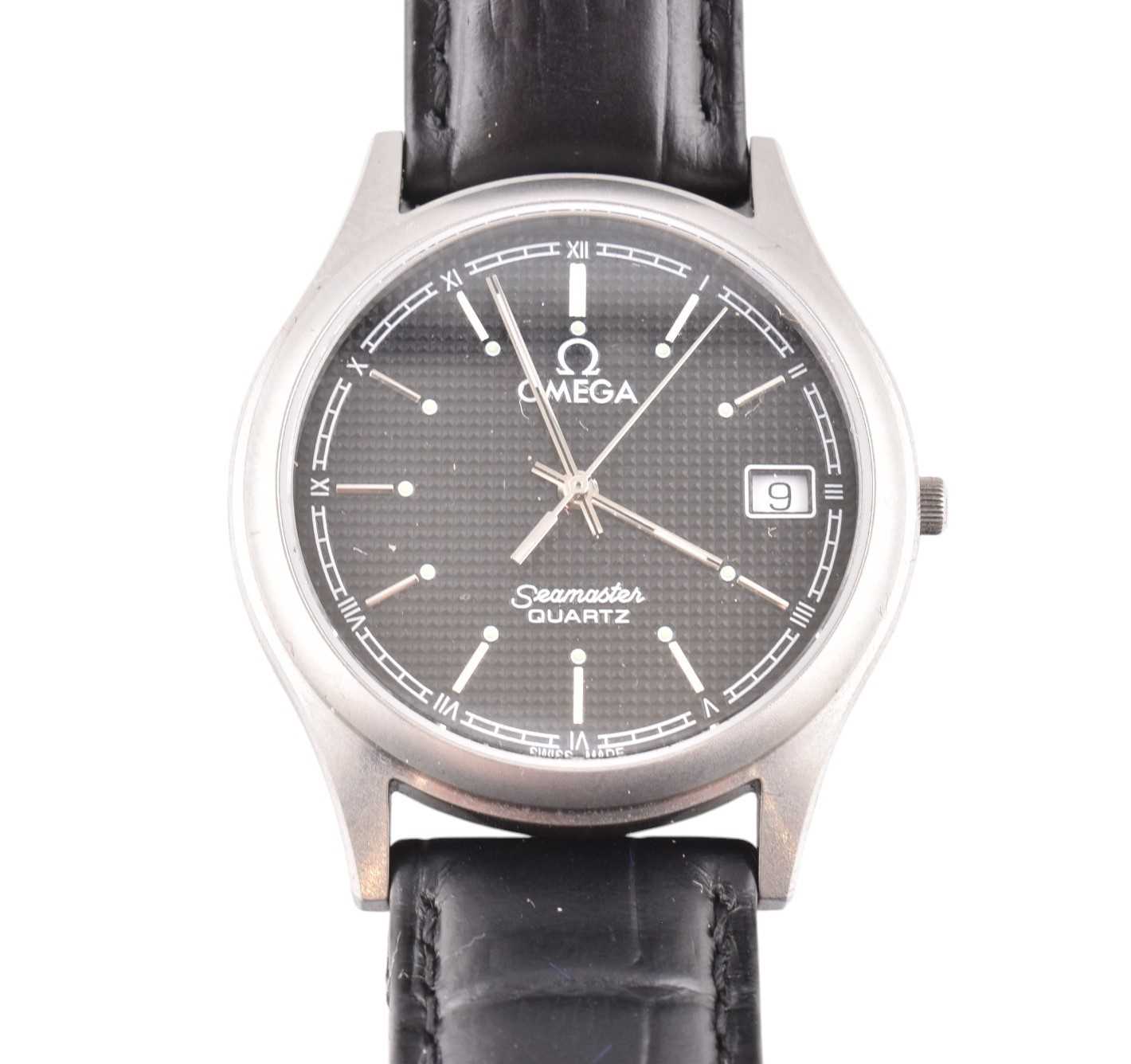 Lot 123 - OMEGA SEAMASTER STAINLESS STEEL CASED QUARTZ WRISTWATCH