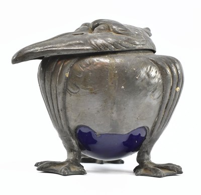 Lot 5 - JOSEPH REINEMANN - ART NOUVEAU GROTESQUE BIRD INKWELL AFTER MARTIN BROTHERS