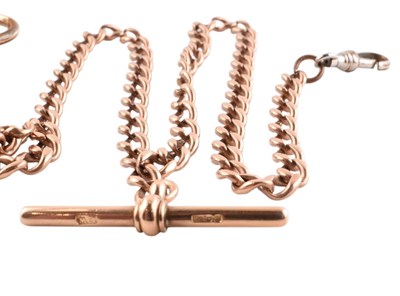 Lot 82 - GOLD PLATED WALTHAM POCKET WATCH ON HALLMARKED 9CT GOLD WATCH CHAIN