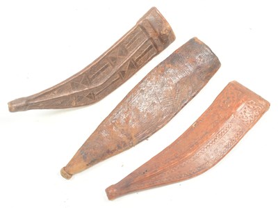 Lot 242 - THREE EAST AFRICAN AFAR / DANAKIL PEOPLE DAGGER SHEATHS