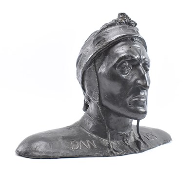 Lot 58 - GRAND TOUR STYLE PATINATED BRONZE LIFESIZE BUST OF DANTE ALIGHIERI