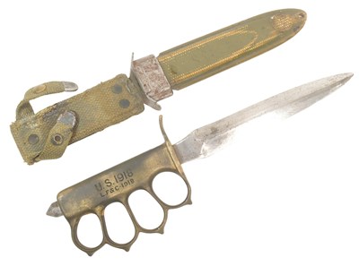 Lot 250 - WWI FIRST WORLD WAR US UNITED STATES TRENCH FIGHTING KNIFE