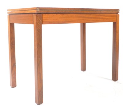 Lot 581 - VINTAGE 20TH CENTURY FOLDING TEAK GAMES CARD TABLE