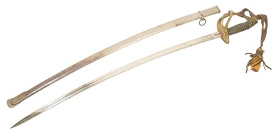 Lot 19 - FIRST WORLD WAR GREEK CAVALRY OFFICERS SWORD WITH GERMAN BLADE