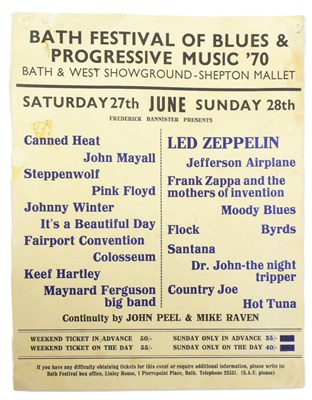 Lot 10 - BATH FESTIVAL OF BLUES & PROGRESSIVE MUSIC 1970 MINI-POSTER