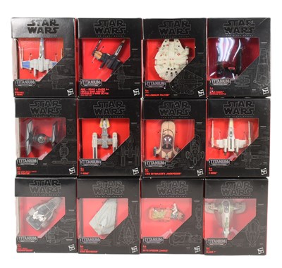 Lot 162 - STAR WARS - THE BLACK SERIES - TITANIUM SERIES - DIECAST SHIP MODELS
