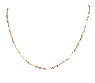 Lot 174 - 9CT GOLD FANCY LINK CHAIN NECKLACE