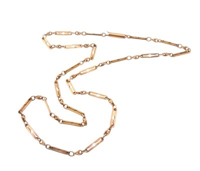 Lot 174 - 9CT GOLD FANCY LINK CHAIN NECKLACE