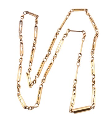 Lot 174 - 9CT GOLD FANCY LINK CHAIN NECKLACE
