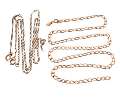Lot 227 - TWO 9CT GOLD CHAIN NECKLACES AF