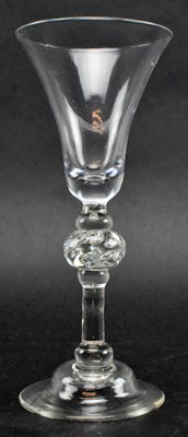 Lot 34 - 18TH CENTURY CIRCA 1750 NEWCASTLE LIGHT BALUSTER WINE GLASS