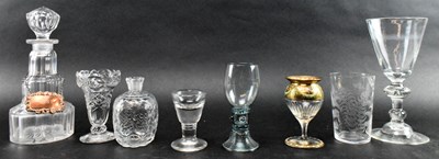 Lot 78 - COLLECTION OF EIGHT PIECES OF 18TH CENTURY & LATER GLASSWARE