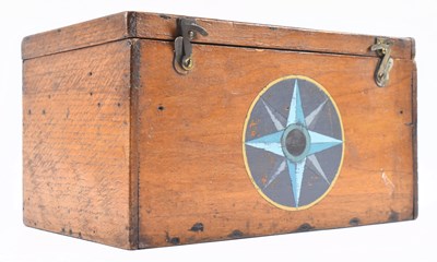 Lot 62 - EARLY 20TH CENTURY AMERICAN HAND PAINTED BOX WITH NEW PROVIDENCE SLOOP